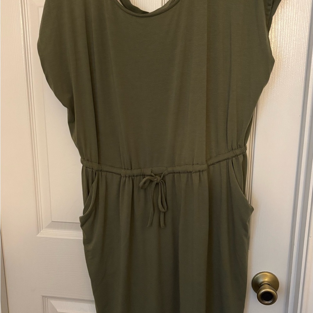 Torrid Olive Drawstring Midi Dress - Picture 5 of 6